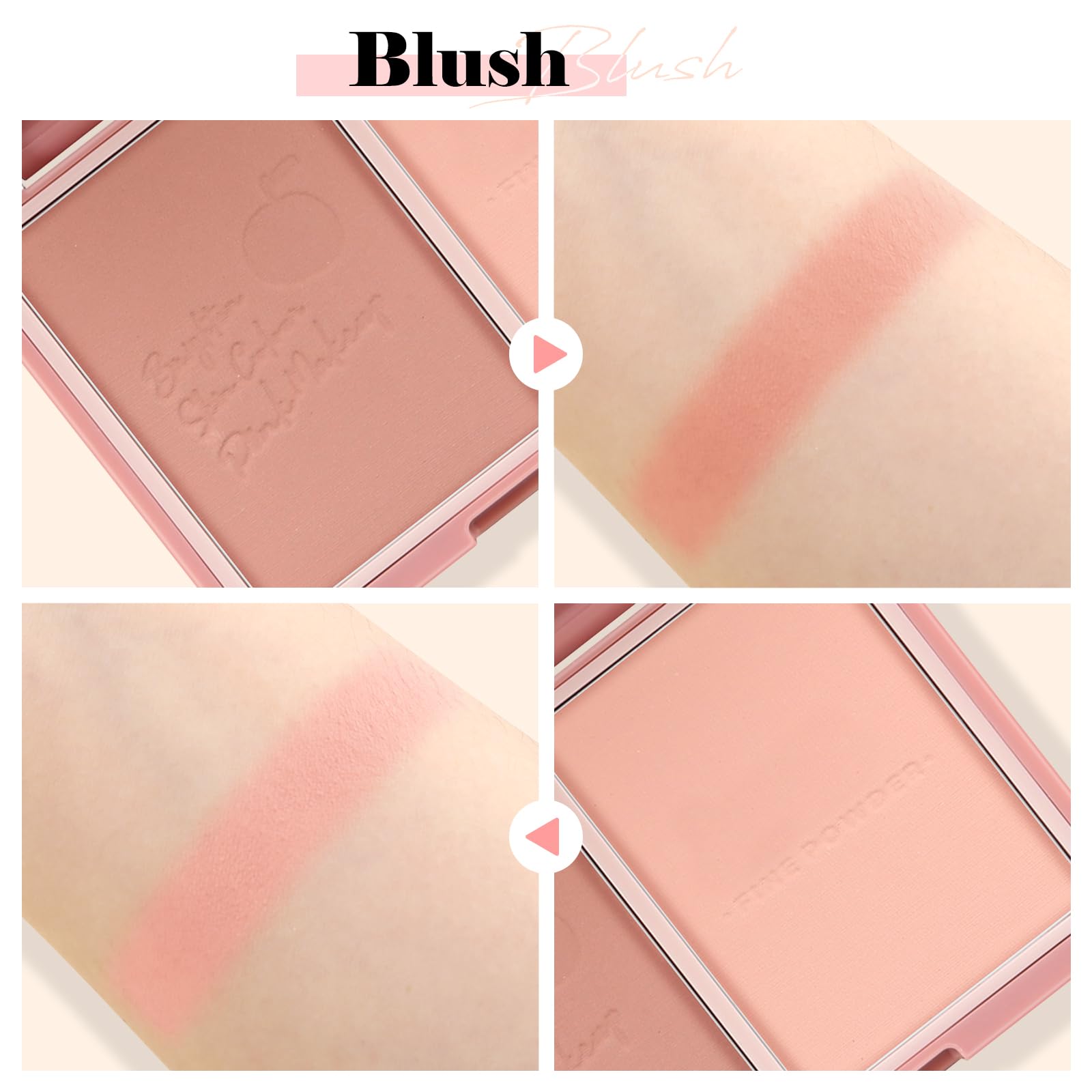 Highlighter Contour Makeup Palette Face Matte Bronzer Powder, Compact Contouring Blush for Cheeks, Natural Long Lasting with Brush