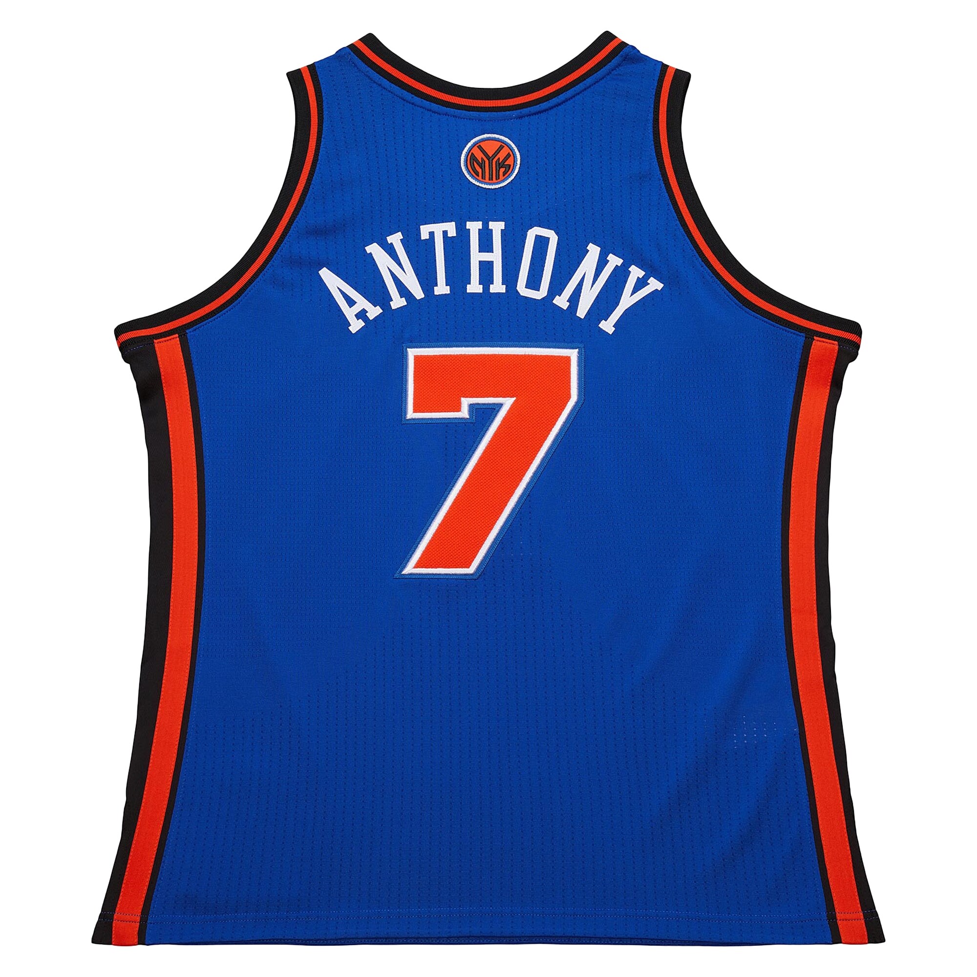Men's Mitchell & Ness Carmelo Anthony Blue New York Knicks 2010/11 Hardwood Classics Authentic Jersey