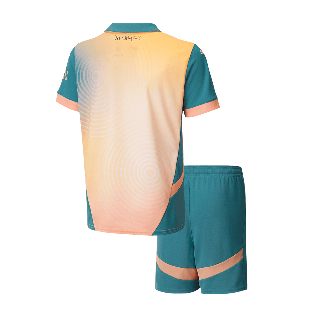 Manchester City Fourth Away Kids Soccer Jerseys Kit