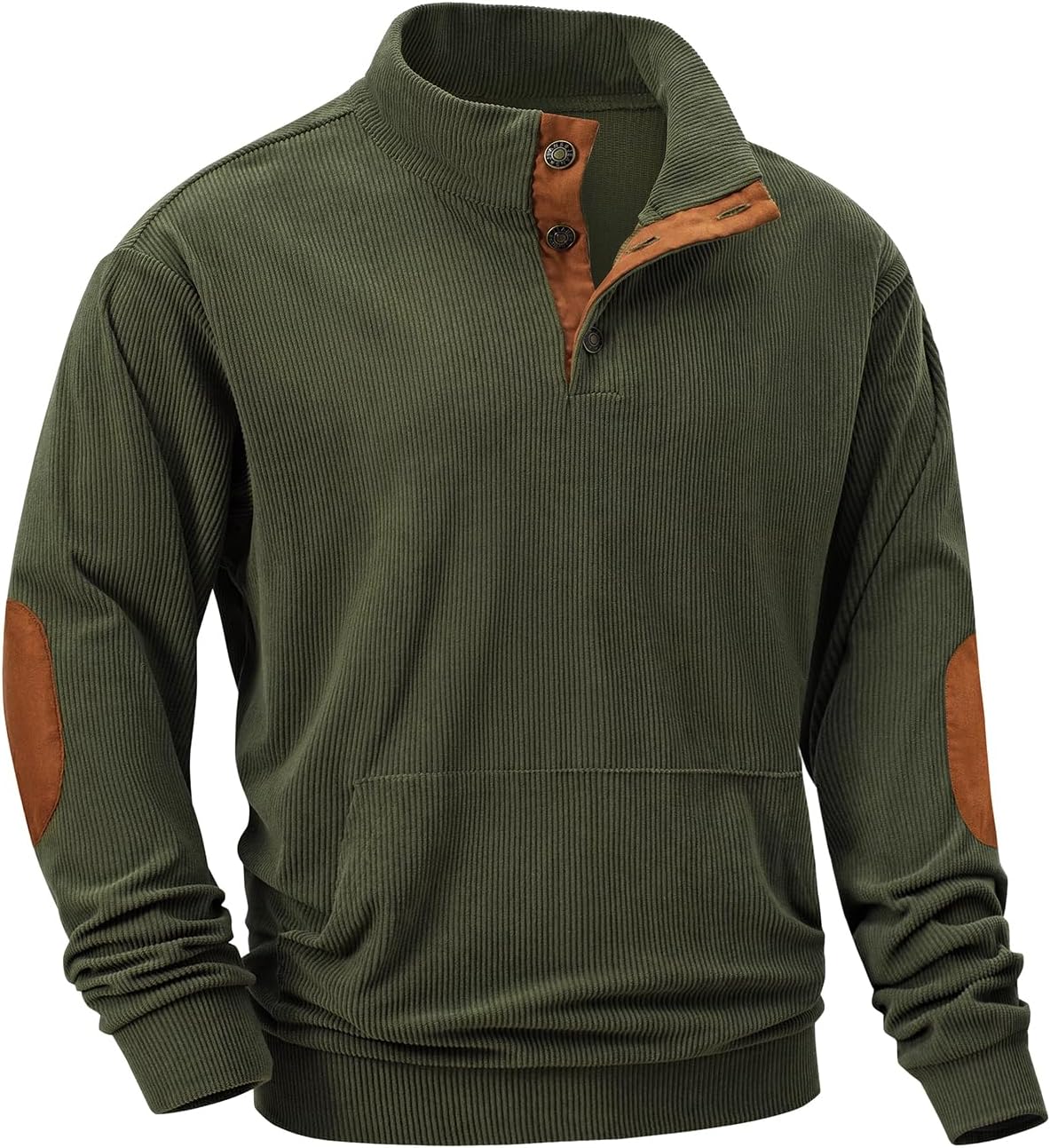 Metal Button Pullover Sweaters Long Sleeve with Pockets