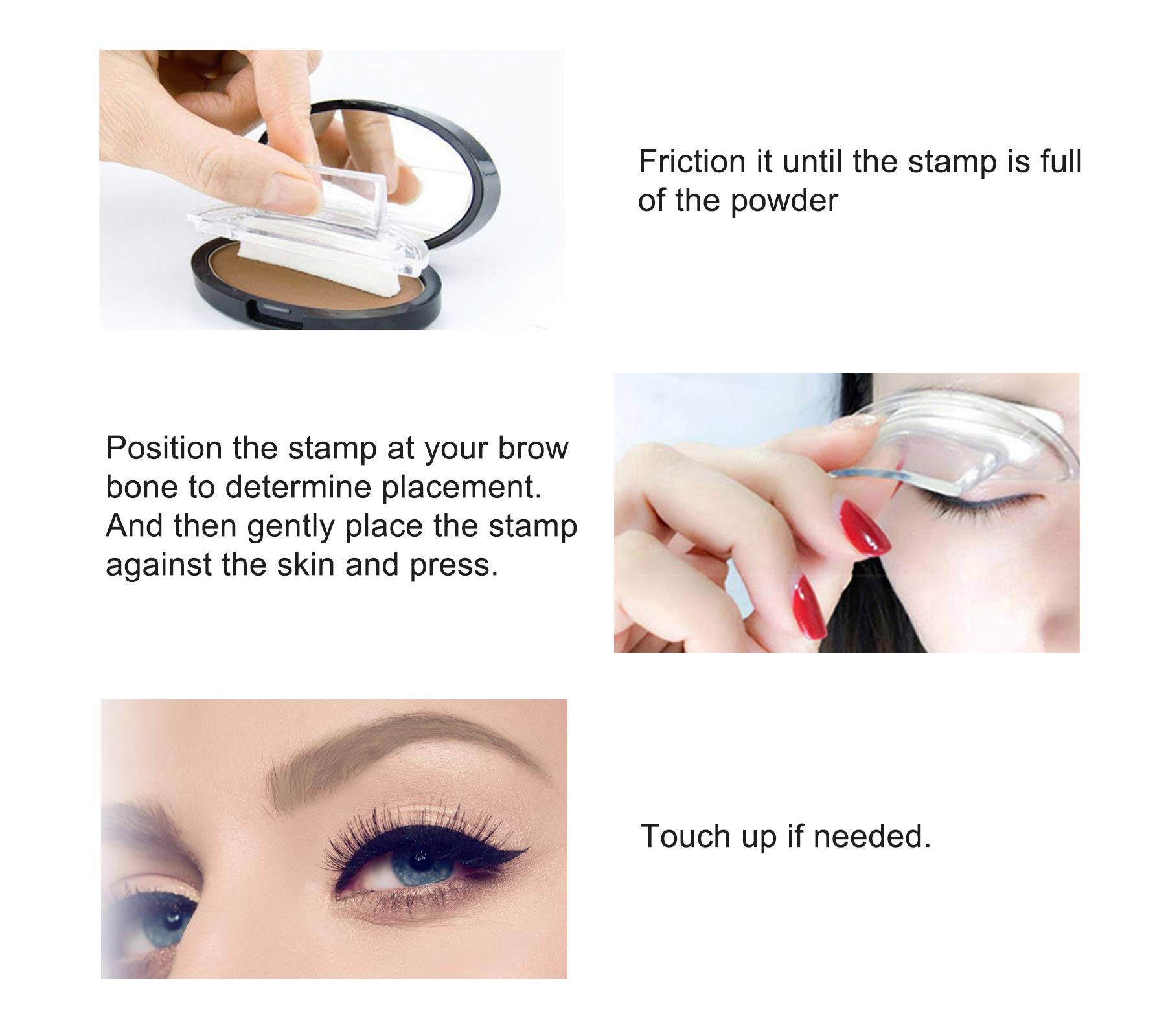 Eyebrow Seal Stamp Powder - Waterproof 3 Seconds Eye Make Up Nature Coloring Kit - Creates Natural Looking Brows for Makeup Beginners