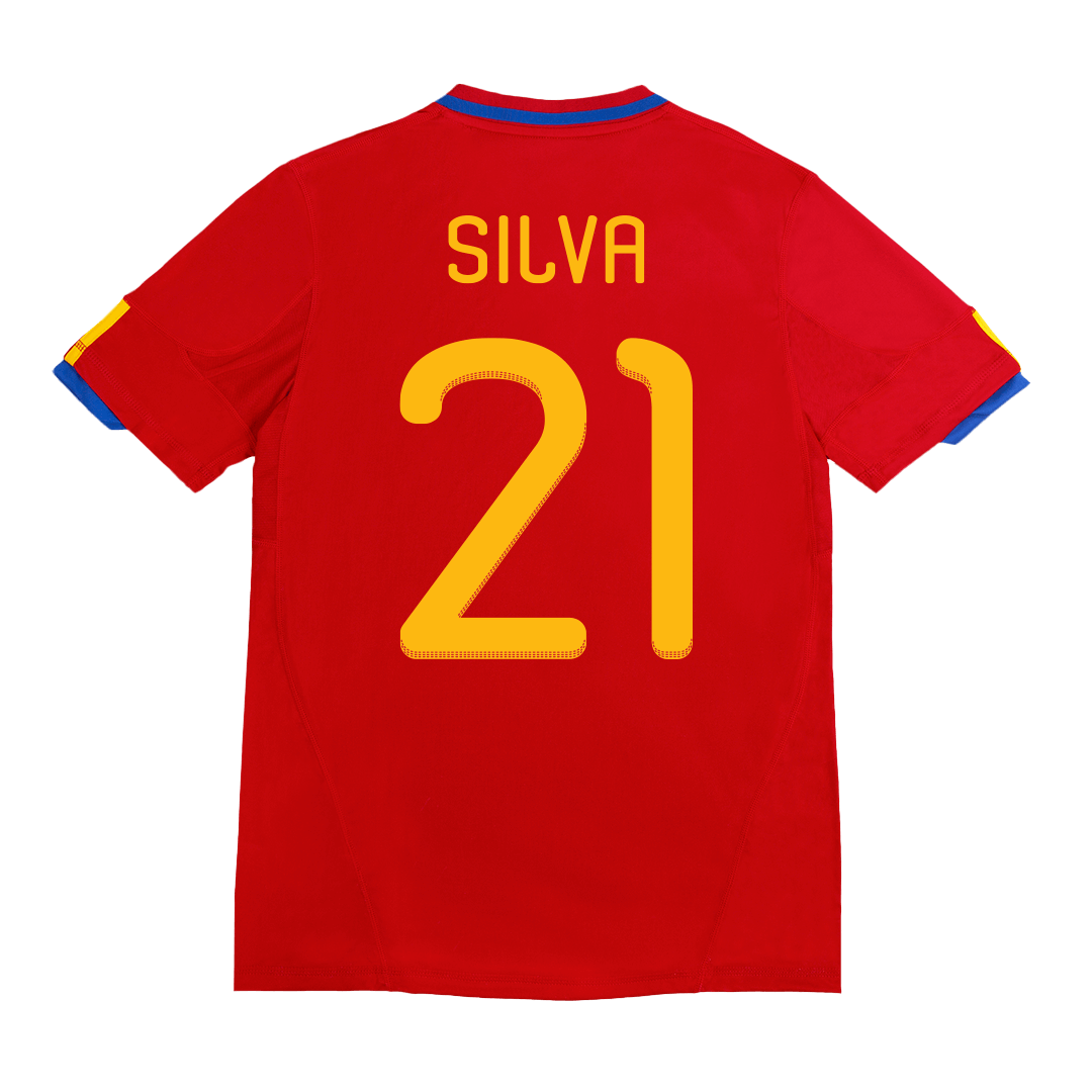 Retro Jersey SILVA #21 Spain Home World Cup 2010