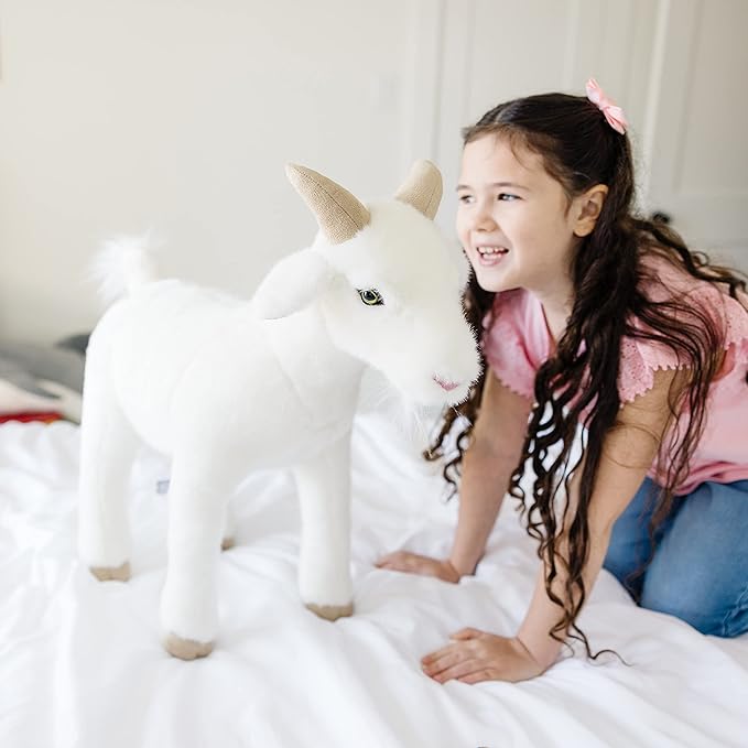 Plush Goat - Soft, Multi-Colored Stuffed Animal Toy for Ages 7+